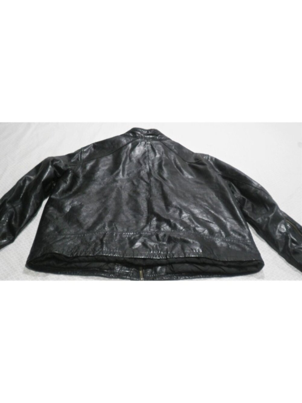 Vintage Retro Sean John Leather  Biker Jacket Men's Size XL Zippers - Picture 9 of 11